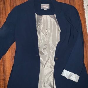Navy Blazer w/ Stripped Sleeve Cuff